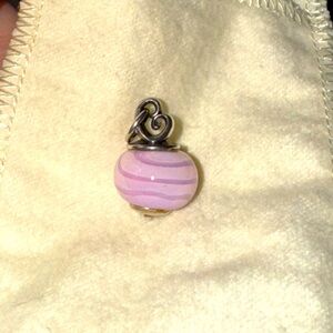 James Avery Retired Mother’s Love Lavender Purple Art Glass Finial Charm Silver